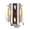 Chladič procesora Darkflash E400 PLUS (biely) — aktívne vzduchové chladenie pre CPU, vežový dizajn, konfigurácia s jedným ventilátorom