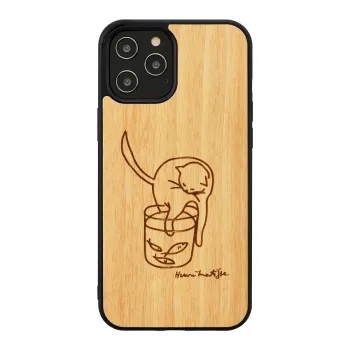 Puzdro na telefón Man and Wood pre iPhone 12 / 12 Pro — mačka s dizajnom červenej ryby
