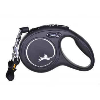 Navíjacie vodítko Flexi New Classic Cat XS 3 m — šnúrové vodítko pre malé domáce zvieratá, čierna, max. zaťaženie 8 kg