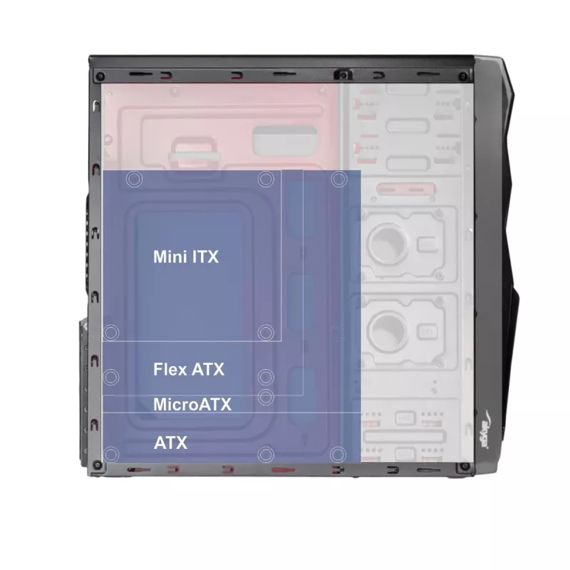Akyga AK13BK skriňa Micro Tower, ATX/Micro ATX/Mini ITX, čierna
