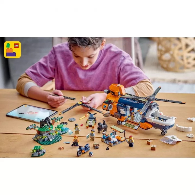 LEGO City 60437 Džungľový prieskumný vrtuľník v základnom tábore