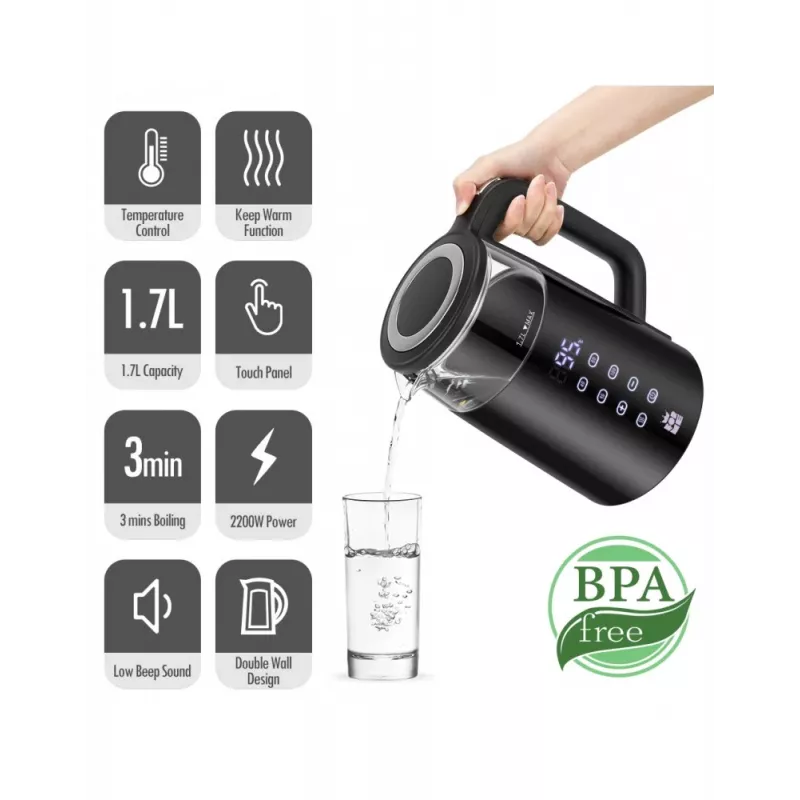 Elektrická kanvica Forme FKG-4017 1,7L 2200W čierna