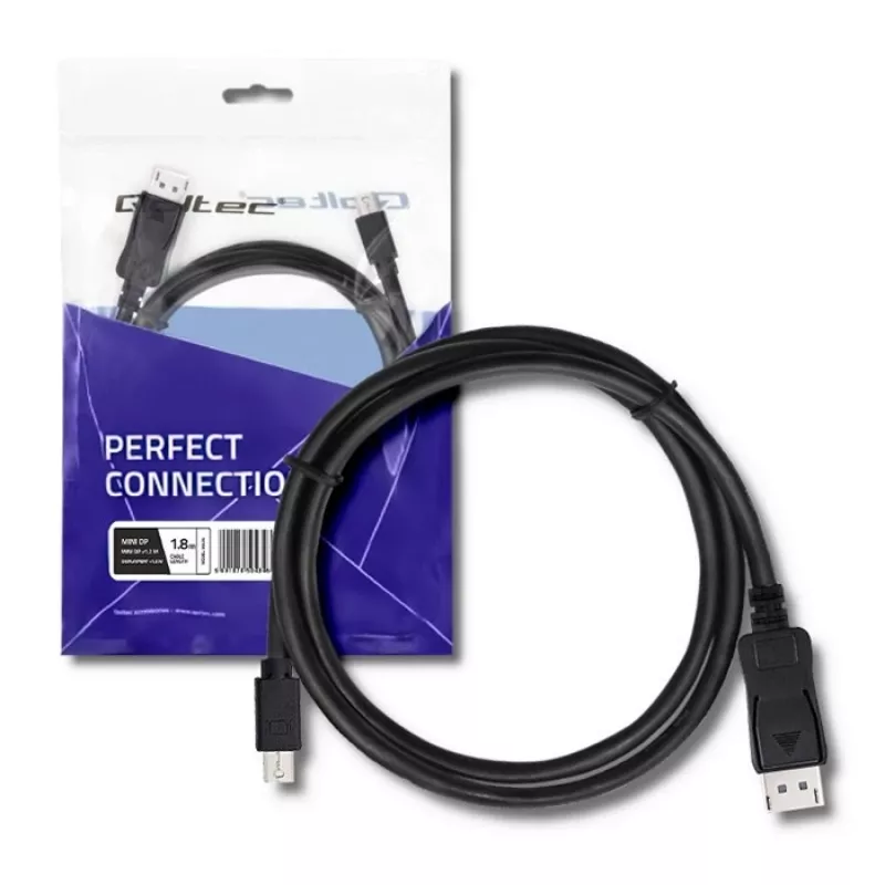 DisplayPort kábel Qoltec 50434 1,8 m Mini DisplayPort čierny