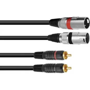 Audio kábel 1 m Omnitronic 3022522B 2x XLR 2x RCA čierna