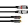 Audio kábel 1 m Omnitronic 3022522B 2x XLR 2x RCA čierny
