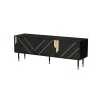 TV skrinka Cama Meble MOUNTAIN 154x40x55 cm – povrch z drevotriesky, čierna a zlatá