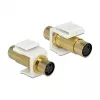 Keystone modul DELOCK 86338 — Mini-DIN 4 na Mini-DIN 4, biely, 22×40×15 mm
