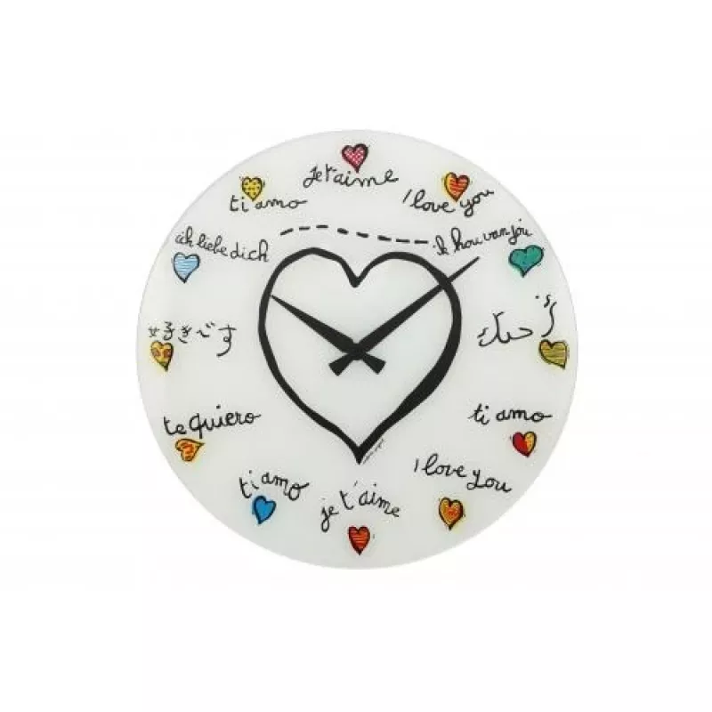 NeXtime hodiny 8030 Loving You, Ø43 cm, nástenné, biele/viacfarebné