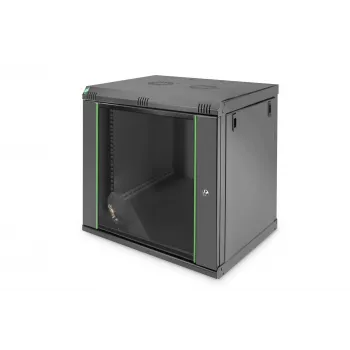 DIGITUS Dynamic Basic DN-19 16-U-EC-SW - skriňa - sieťová skriňa - vhodná na nástennú montáž - čierna, RAL 9005 - 12U - 48.3 cm (19)