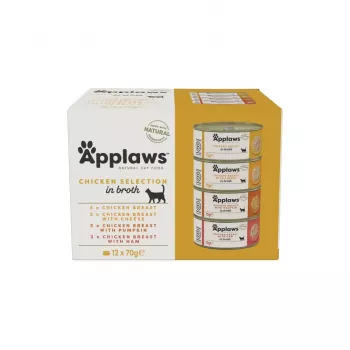 APPLAWS Chicken Selection in Broth - mokré krmivo pre mačky - 12x70g