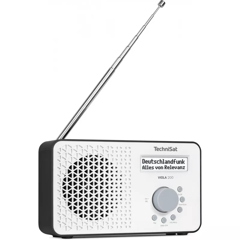 TechniSat VIOLA 200 digitálne rádio s budíkom DAB+, biela/čierna