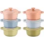 Sada 6x Mini-Cocotte okrúhla 10 cm, viacfarebná