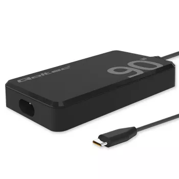 Qoltec 90W GaN Super Fast SLIM nástenná nabíjačka | XP | 5-20V | 4,5A | USB-C 3.1 | notebook | MacBook | smartfón | + kábel