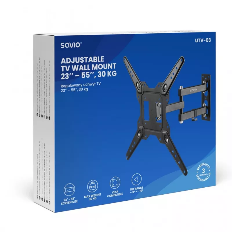 Savio UTV-03 TV držiak/stojan 139,7 cm (55) čierny