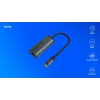 SAVIO adaptér USB-C 3.1 Gen.1 (M) na RJ-45 Gigabit Ethernet (F), 1000 Mbps, AK-56, sivý