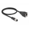 DeLOCK adaptérový kábel M12 D-kódovaný 4-pólový konektor samec na RJ45 konektor samica 50 cm