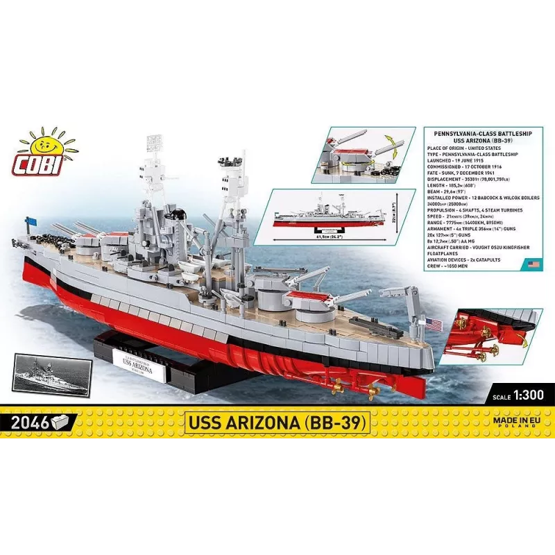 Stavebnica USS Arizona BB-39 2046 dielov