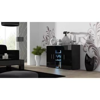 Komoda Cama SOHO S7 120 cm čierna lesk