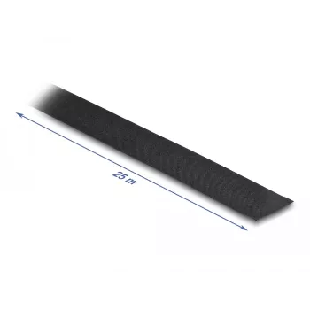 DeLOCK textilná páska 25 m x 25 mm trhacia samolepiaca čierna