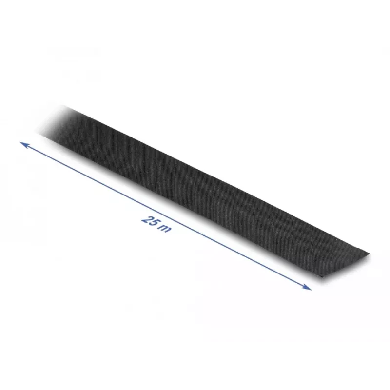DeLOCK textilná páska 25 m x 25 mm trhacia samolepiaca čierna