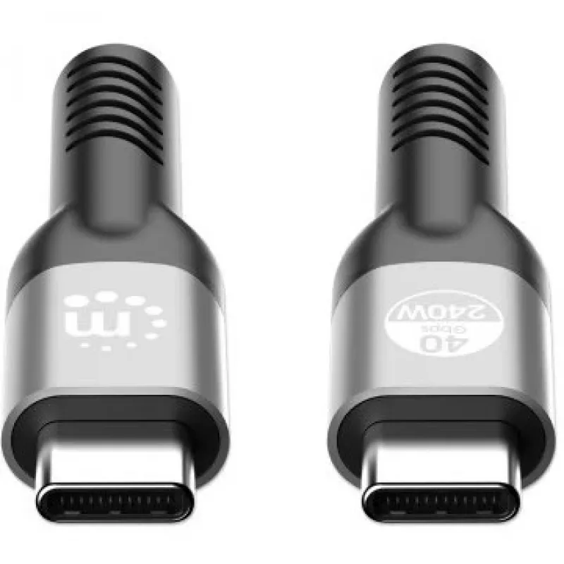 Manhattan Fast USB-C na USB-C kábel (240 W), 1 m, 240-W nabíjanie notebooku + vysokorýchlostné dáta a video, kompatibilný so všetkými notebookmi (vyžaduje sa dodatočný USB-C-240-W napájací zdroj), ultrarýchly prenos 40 Gbit/s, čierny, 3 roky záruka