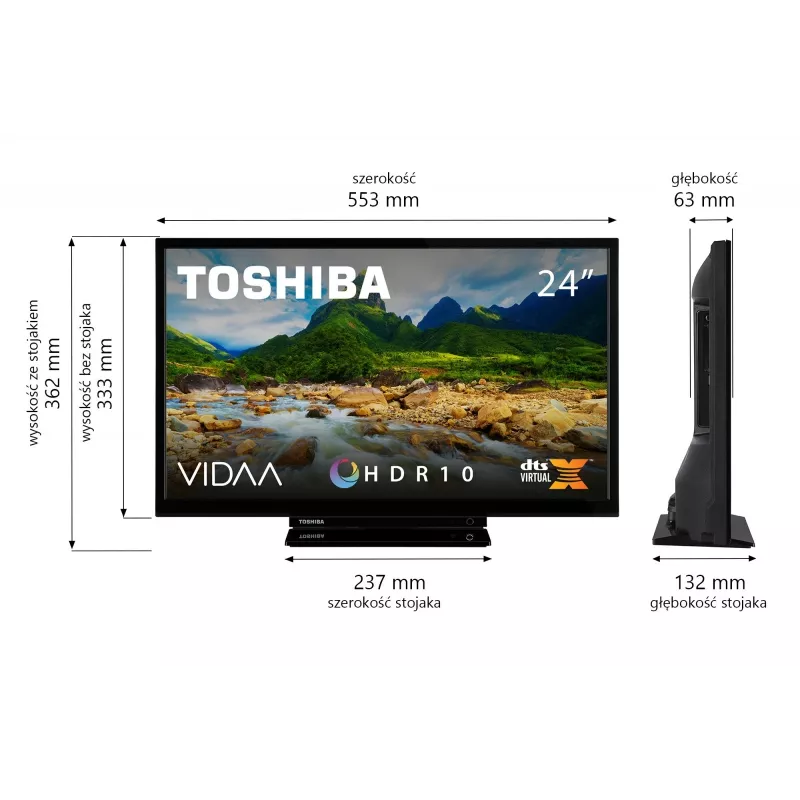 Televízor Toshiba 24WV3F63DG 24 palcov LED displej HD rozlíšenie