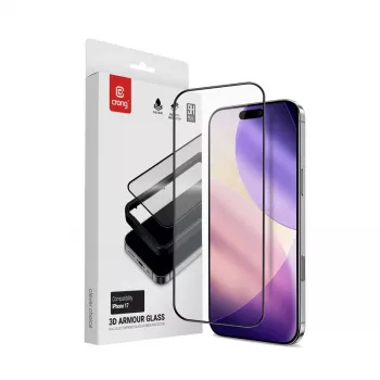Montážny rámik na ochranné sklo z tvrdeného skla od Crong pre iPhone 17 (model CRG3DAGIP1763)