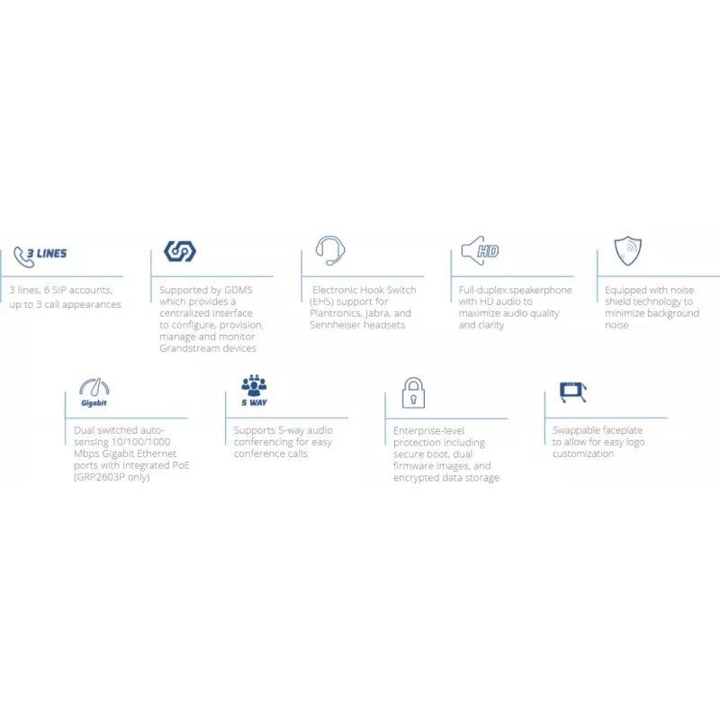 IP telefón Grandstream Networks GRP2603P čierny