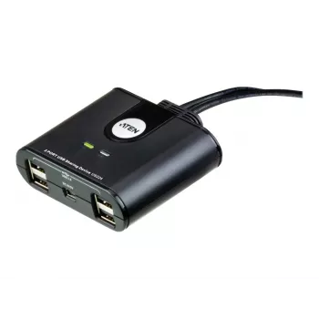 USB 2.0 2-port zariadenie na zdieľanie periférií ATEN US224AT — USB Type-A, 1,8 m kábel, čierna