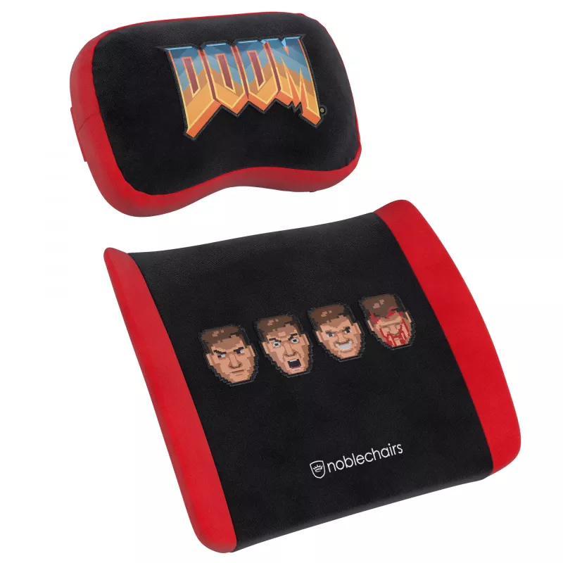 Sada vankúšov z memory foam noblechairs DOOM Retro Edition — ergonomické vankúše pre herné a kancelárske stoličky