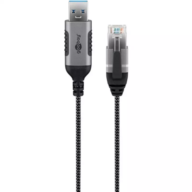 Goobay Ethernet kábel USB-A 3.0 na RJ45 tenký 5 m – prepája router, modem alebo (74397)