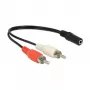 Audio kábel DeLOCK 85806 0,2 m 2xRCA 3,5 mm čierny červený biely