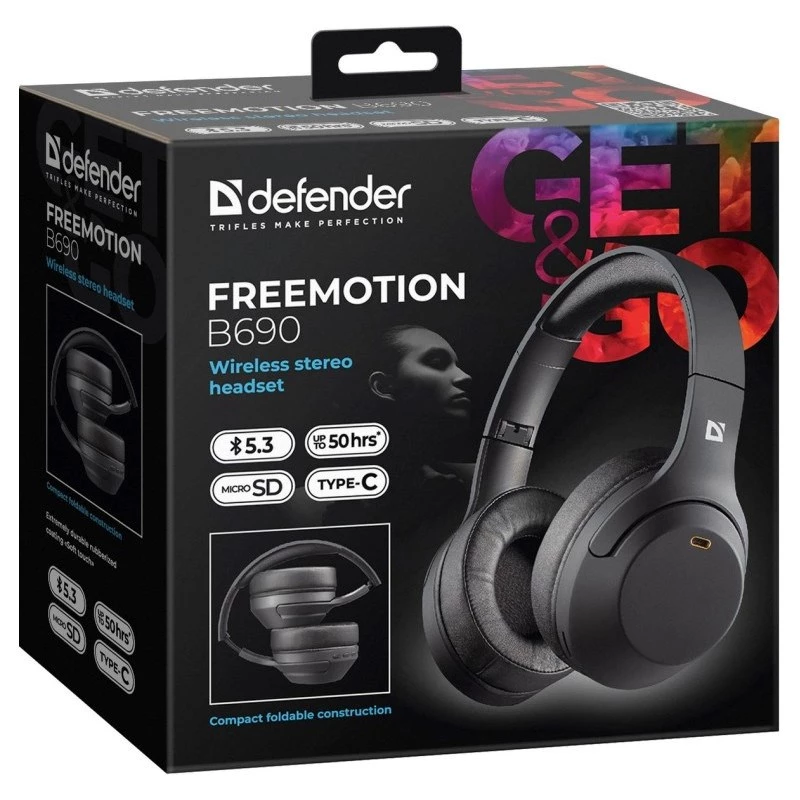 Slúchadlá Defender Bluetooth Freemotion B690 čierne