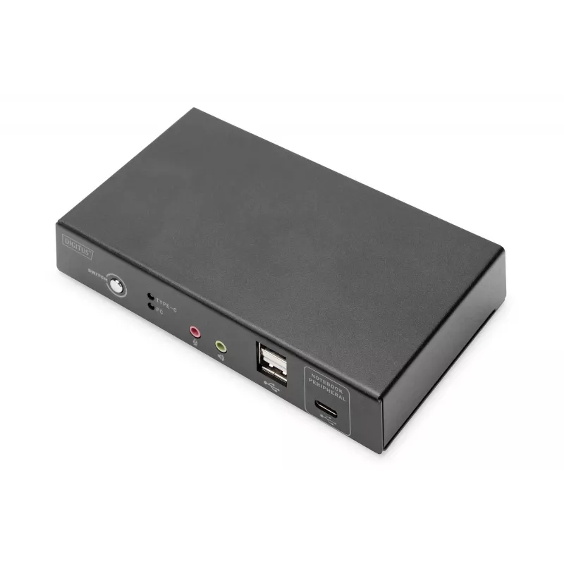 DIGITUS DS-12901 - KVM/audio/USB switch - 4K 30 Hz, USB-C/USB/HDMI vstup, HDMI výstup, sieť