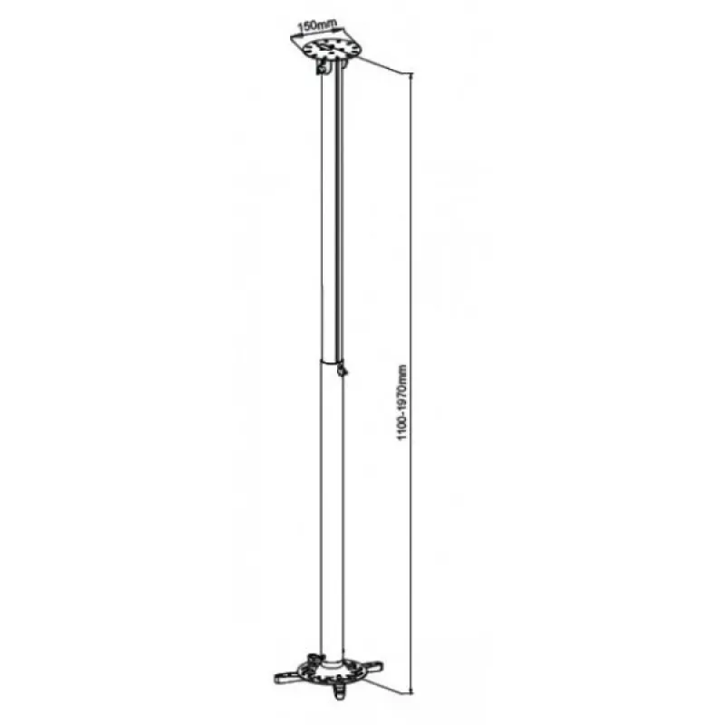 Techly ICA-PM-104XL stropný držiak na projektor strieborný
