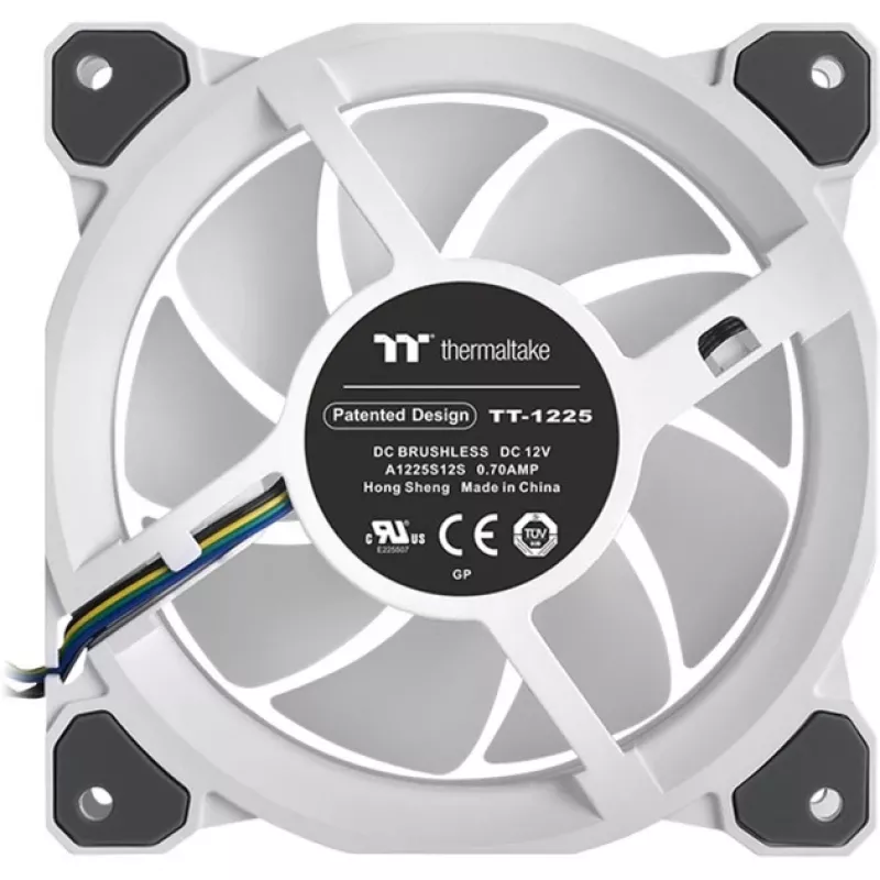 Ventilátor radiátora Thermaltake Riing Quad 12 RGB TT Premium Edition CL-F100-PL12SW-A, 120 mm, 3 ks s ovládačom, biely