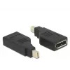 Delock adaptér Mini DisplayPort 1.2 konektor samec > DisplayPort konektor samica 4K 90° zahnutý - DisplayPort adaptér - Mini DisplayPort (M) zahnutý na DisplayPort (W) zahnutý - čierny (65626)