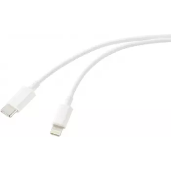Renkforce USB kábel USB 2.0 USB-C® konektor samec, Apple Lightning konektor samec 1,00 m biely (matný) RF-5724078 (RF-5724078)