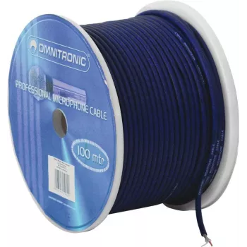 Mikrofónny kábel Omnitronic 2×0,22 mm 100 m čierny