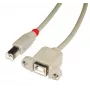 Lindy 31800 USB kábel 0,5 m USB B sivý