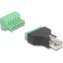 DeLOCK 66590 káblový adaptér RJ12 6-pin svorkovnica čierny zelený