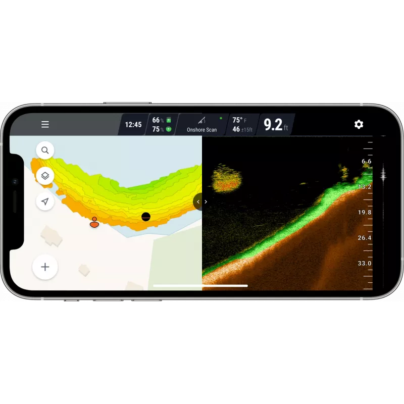 Deeper Smart Sonar PRO+ 2 vrhací sonar na ryby, 100/240/675 kHz, hĺbka 100 m, Wi-Fi, GPS, až 9 h, čierny