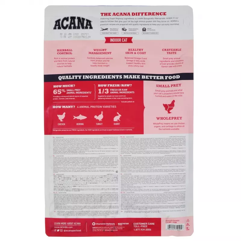 ACANA Indoor Entrée – suché krmivo pre mačky – 1,8 kg