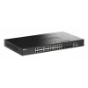 D-Link 28-portový gigabitový stackable PoE+ smart managed switch so 4 x 10G SFP+ portami