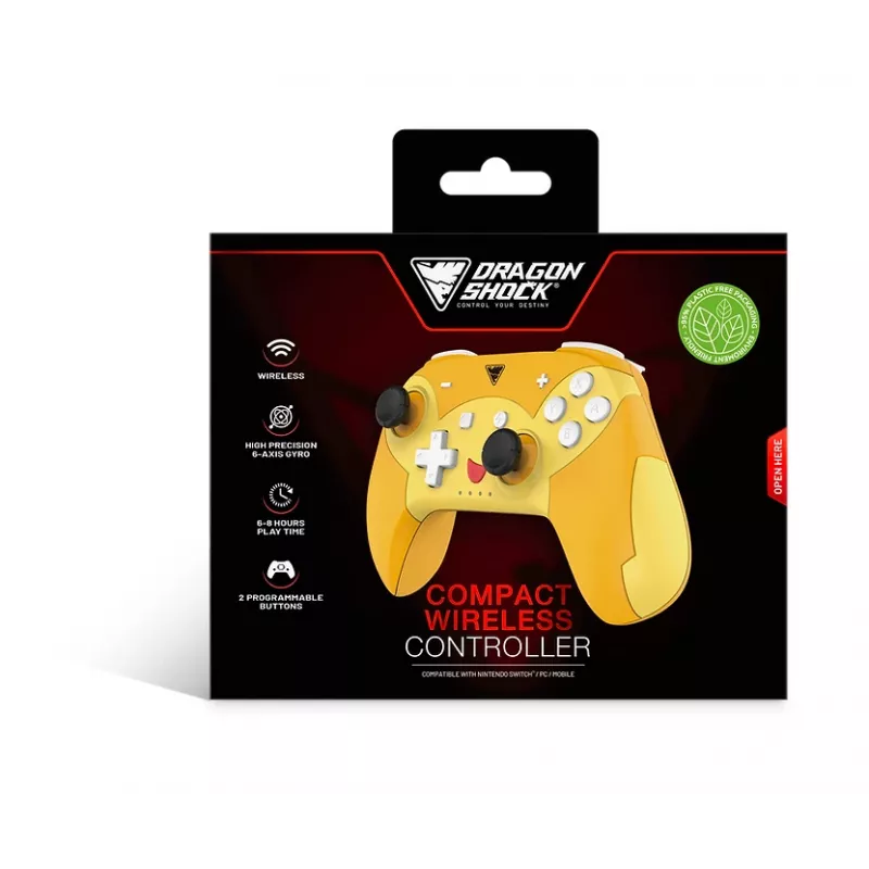 DragonShock PopTop Compact, gamepad, Nintendo Switch, tlačidlo Späť, D-Pad, tlačidlo Home, tlačidlo Reset, bezdrôtový, Bluetooth, USB Type-C