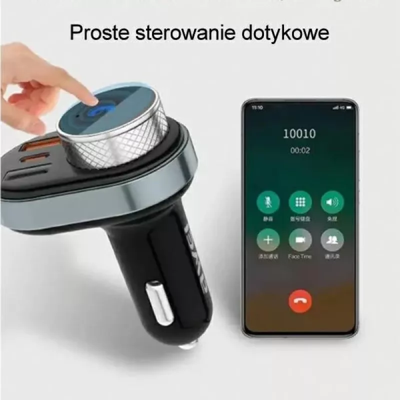 Hands-free Awei C-843 Bluetooth 5.0 s FM vysielačom, USB a USB-C konektormi