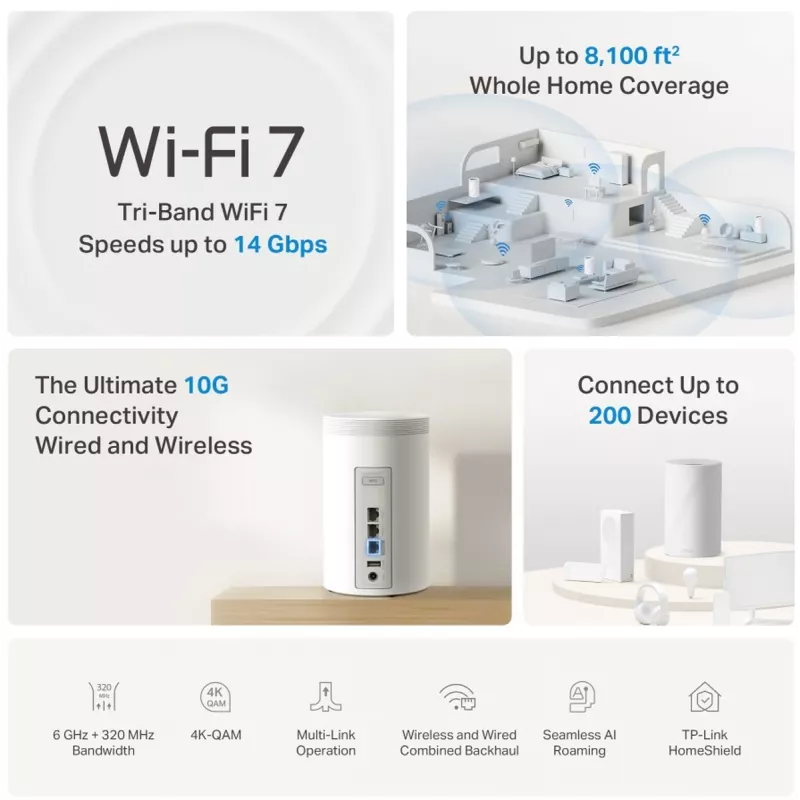 TP-LINK Deco BE68 (balenie 3 ks) Wi-Fi 7 Mesh systém
