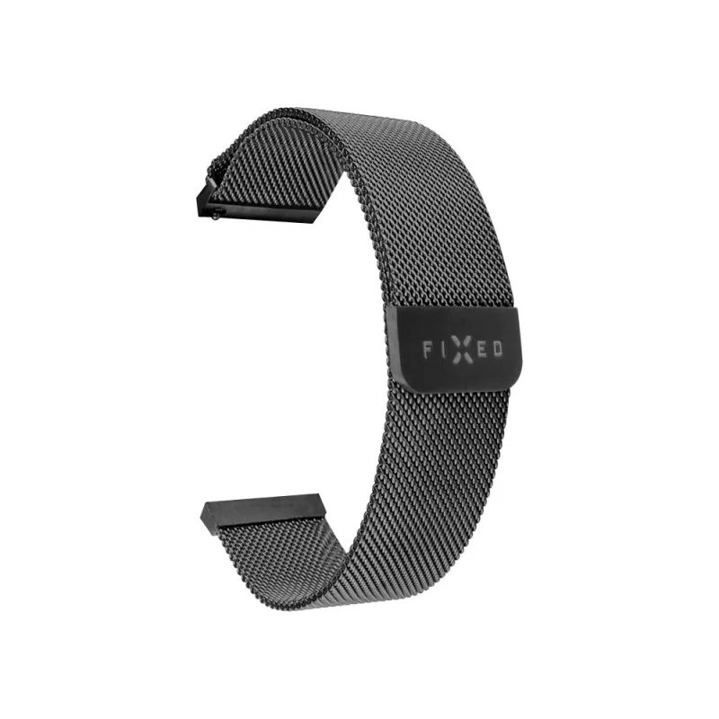 Náramok na hodinky FIXED Mesh Strap FIXMEST-18MM-BK 18 mm rýchloupínací čierny kovový mesh