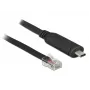 DeLock - sériový adaptér - USB-C - RS-232 x 1 - čierny (63912)
