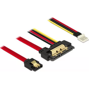 SATA kábel DeLOCK 85232 0,3 m SATA 7-pinový + Molex 4-pinový SATA 22-pinový čierny